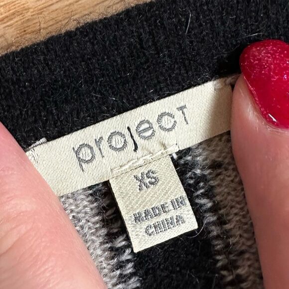 PROJECT SIZE XS GRAY 100% cashmere sweater cardigan long sleeve drop shoulder - Picture 2 of 4